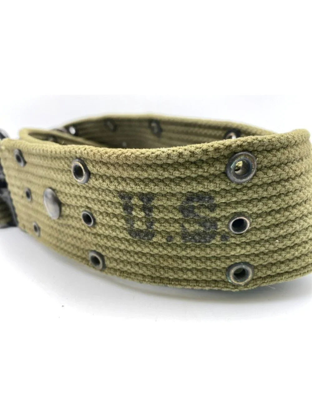 Vintage US Army M1936 Pistol Belt WWII Military Olive Drab Adjustable 41-34